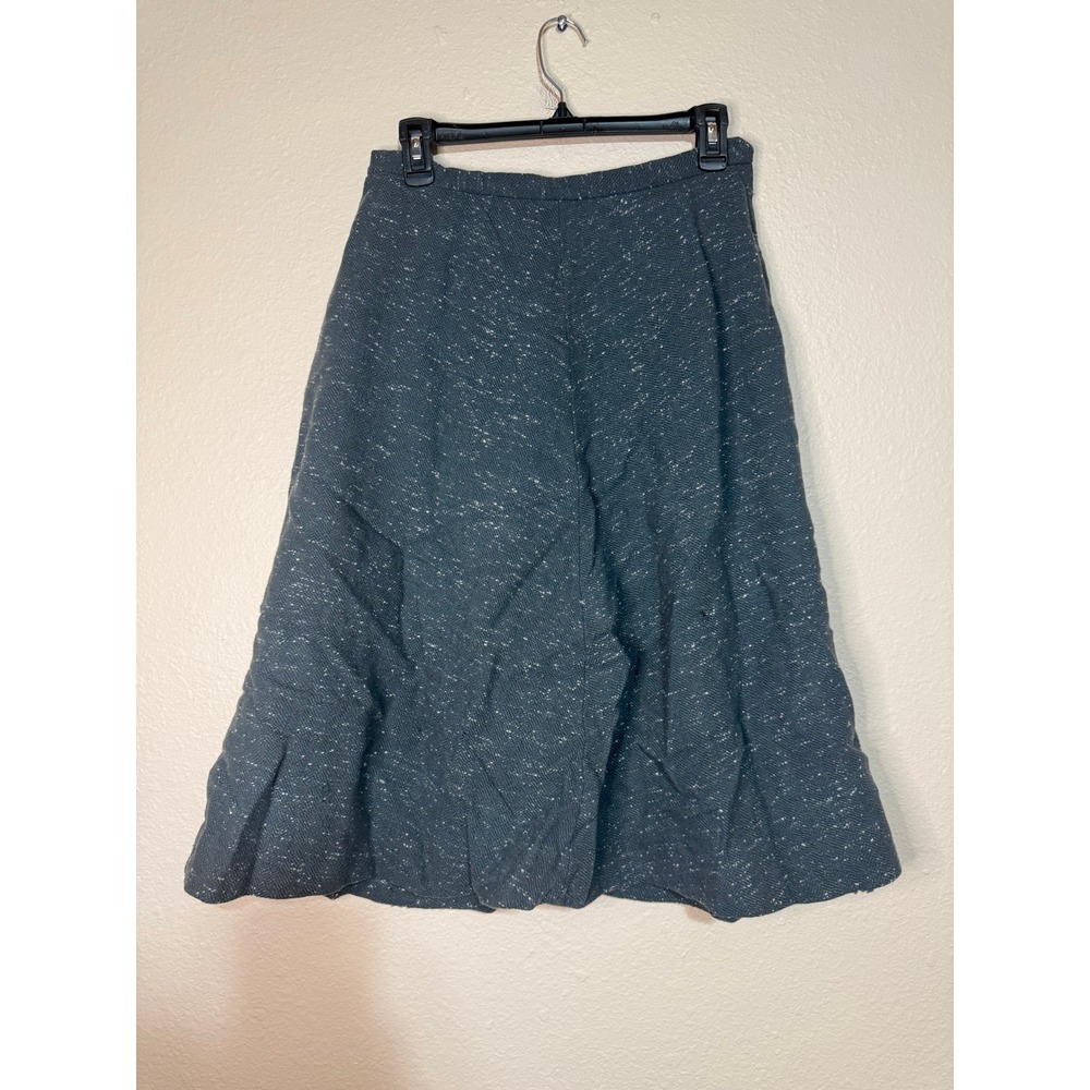 Vintage Frelich's St. Louis Blue Tweed A-Line Midi Skirt High Waist 27 Waist